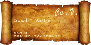Csapó Valter névjegykártya